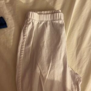 White corduroy pants